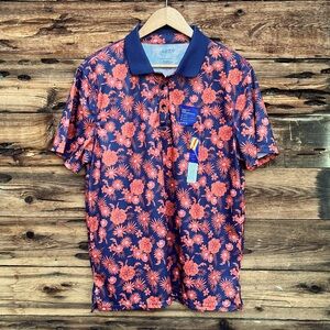 APT 9 | NWT Men's Floral Navy and Orange Shirt L